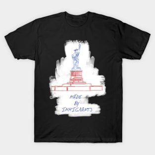 Immigration Themed Statue Of Liberty Drawing T-Shirt